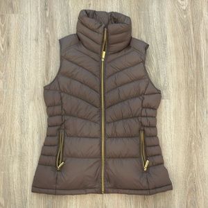 Michael Kors puffer vest - gold hardware - mauve/taupe